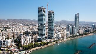 Mixed-use tower trio on the beach in Limassol.