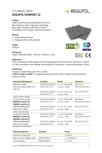 REGUPOL comfort 12 on CLT ceiling